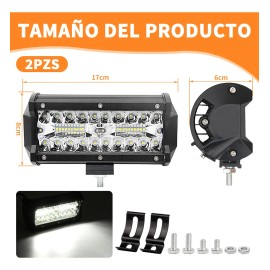 Par Faros 7''auxiliares 120w Triple-fila 6000k