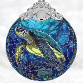 Christmas Ornament, Sea Turtle Christmas Decoration, Stained Glass Christmas Tree Ornaments, Christmas Ornaments Clearance, Sea Turtle Lover Gifts, Xmas Gift for Friend Family Coworker
