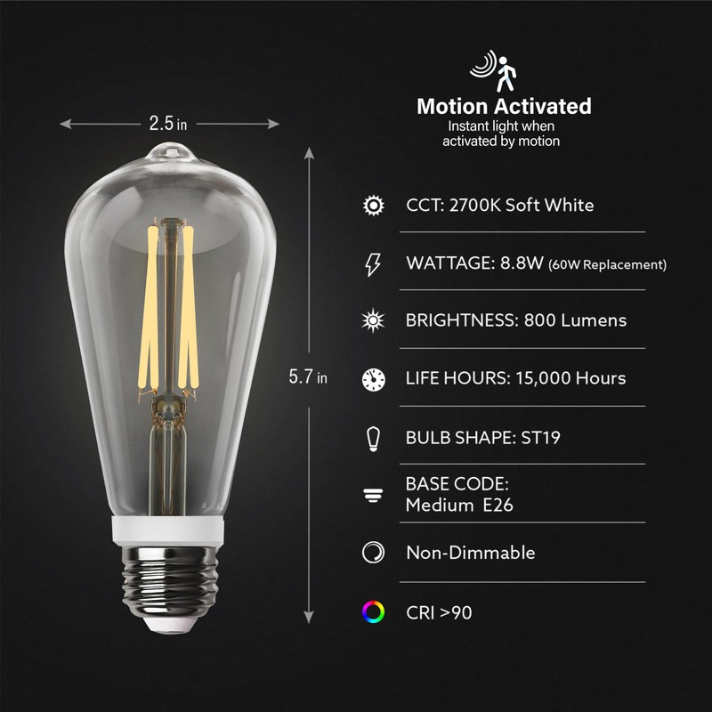 Feit Electric Motion Sensor, Non-Dimmable, Indoor/Outdoor LED Bulb with Exposed