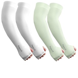 ProtectX 2 Pairs Sun Protection UV Cooling Arm Sleeves for Men Women, Breathable, Moisture-Wicking, Compression for Golf, Cycling, Football, Sports, Outdoor activities