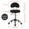 KKTONER Rolling Stool with Mid Back Height Adjustable Chair PU
