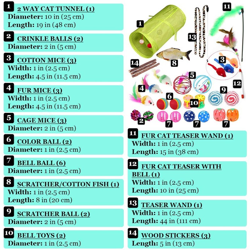 SunGrow Assorted Ferret Toys, for All Ages, 30 Pcs per