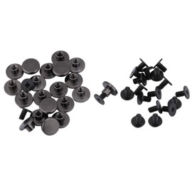 Screw Rivet, Leather Rivets Kits Brass Rivet Brass Threaded Flat Head Nut Nail Rivets Screws DIY Leather Craft Decoration Supplies,20 Pcs Black