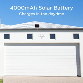 AWSENS Solar Security Lights Motion Outdoor, 1800LM, Solar LED Motion Sensor Lights with 3 Adjustable Heads, 6500k, Water Resistant Flood Light for Garage, Yard, Garden (White)