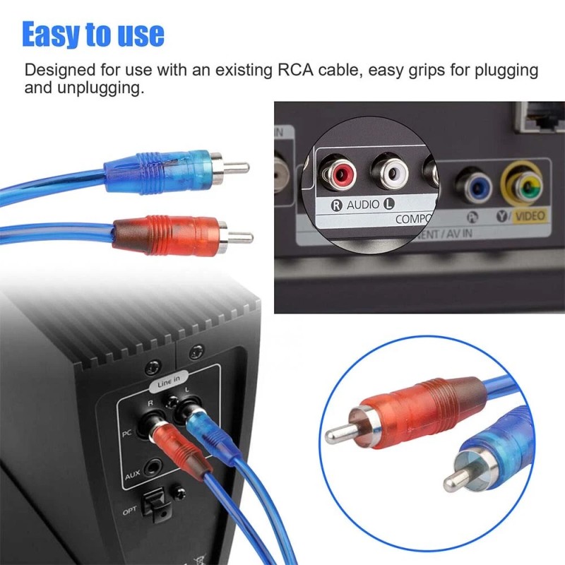 Unbranded 4Pcs RCA Y Splitter Audio Jack Cable Adapter 1