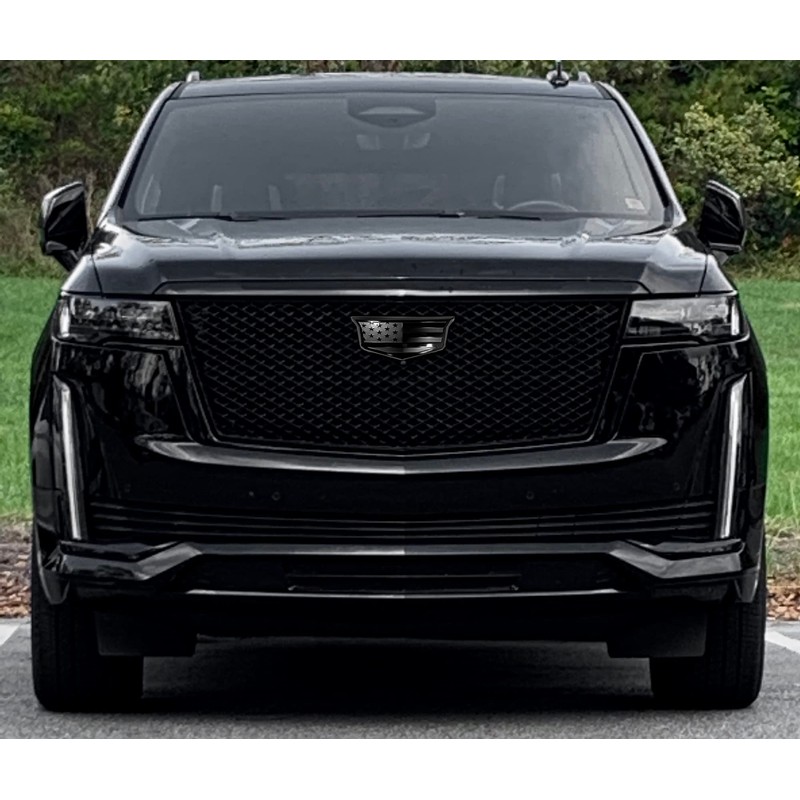 American Black Flag Aluminum Overlay Grill Front Taigate Emblems Set