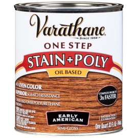 Varathane 225249H Oil-Based One Step Stain + Poly, Quart, Early American