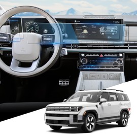 For 2025 Hyundai Santa Fe Screen Protector - (6PCS) 2025 Santa Fe (SE/SEL/XRT/Limited/Calligraphy) 12.3 Inch Screen Protector 2025 Santa Fe Accessories 9H Tempered Glass Navigation Dashboard - HD