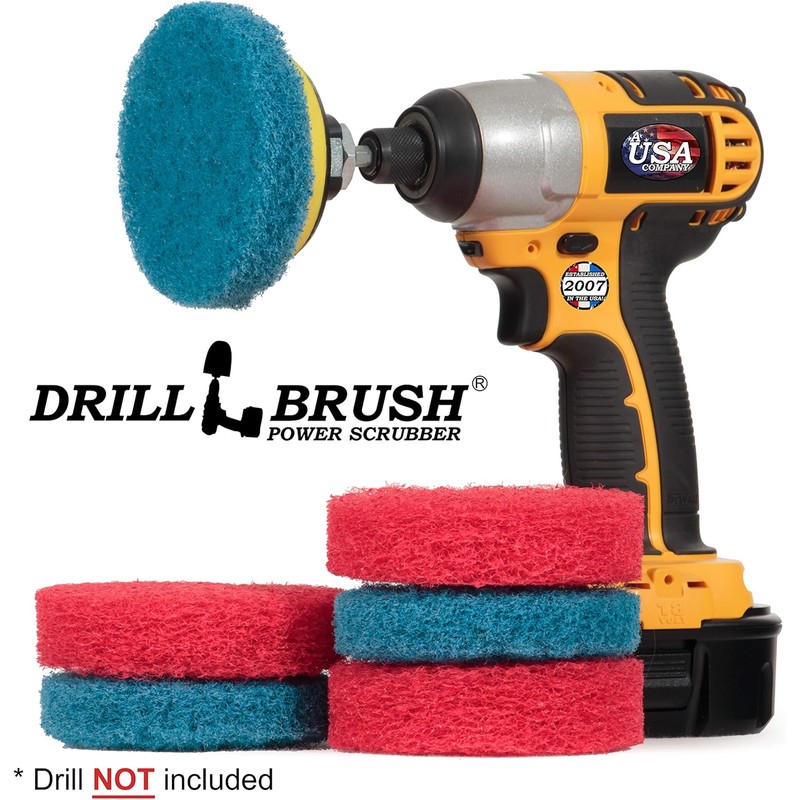 Cordless Drill Attachment - Scrub - Scour- Drill Pads -