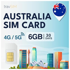 travSIM SIM Card Australia | 6GB Mobile Data at 4G/5G Speeds | Free Roaming in New Zealand | The Plan of SIM Australia is valid for 30 days