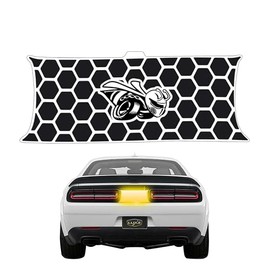 2015+ Challenger Taillight Center Divider Decal - Honeycomb Design, 1st Layer Single Color Design - Angry BEE Logo (Reflective Yellow)