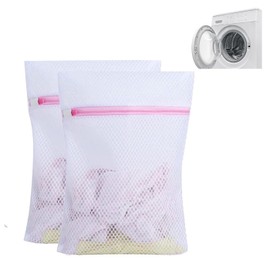 2 PCS Mesh Laundry Bags, Mesh Laundry Bag for Washing Machine, Laundry Bags with Zips, Delicates Wash Bag for Laundry, Socks, Blouse(30 x 40cm)