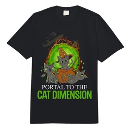Portal to The Cat Dimension Kitten Witch Hat Cute Cat Comfort Colors Adult Heavyweight T-Shirt