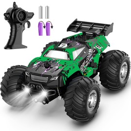Barlisam Remote Control Car, All-Terrain Remote Control Truck for Boys 8-12, Headlight, Dual Motors, 1:20, 10KM/H, 2.4GHZ, Speed-Friendly, Sturdy, Rechargeable RC Cars for Beginner, Kids 6+(Green)
