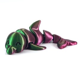 3D Printed Articulating Dolphin - Home Decor Ornaments Glossy - Color: Red/Green