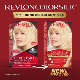 Revlon ColorSilk with Bond Repair Complex, Permanent Hair Color, 100% Gray Coverage, Ammonia Free Hair Dye, Vegan Keratin, 03 Ultra Light Sun Blonde (Pack of 3)