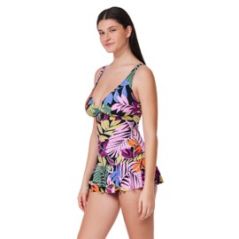 Profile by Gottex Women's Standard Costa Del Sol D-Cup Swim Dress, Black Multi