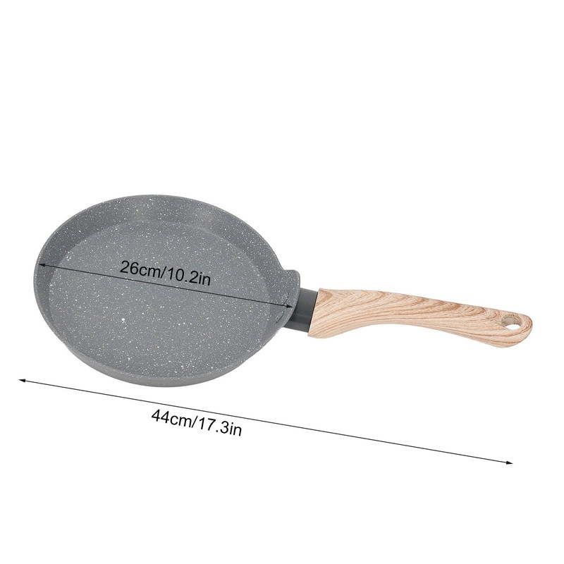 Frying Pan Wood Handle Aluminum Alloy Cooking Skillet Fast Heating