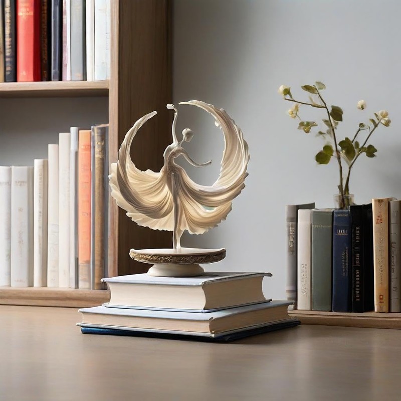 YORISMAL Charming Ballerina Acrylic Statue Women Modern Desk Decoration with