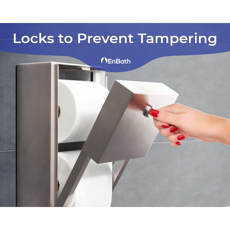 Commercial Toilet Paper Dispenser, 2 Roll Stainless Steel Toilet Paper