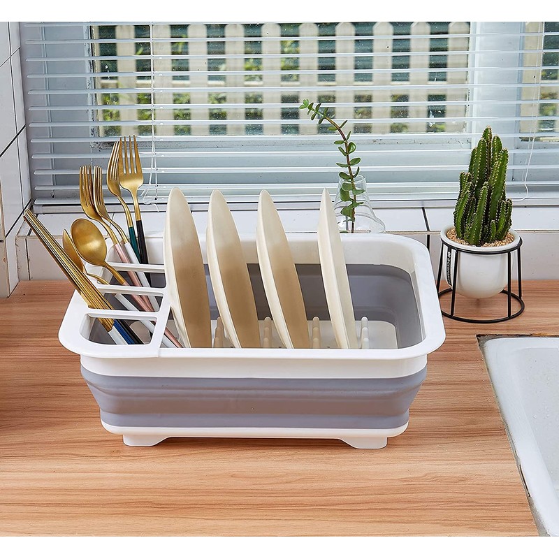 AMZMUKAUP Foldable Dish Drainer for Camping, Caravan, Outdoor Activities, Kitchen,