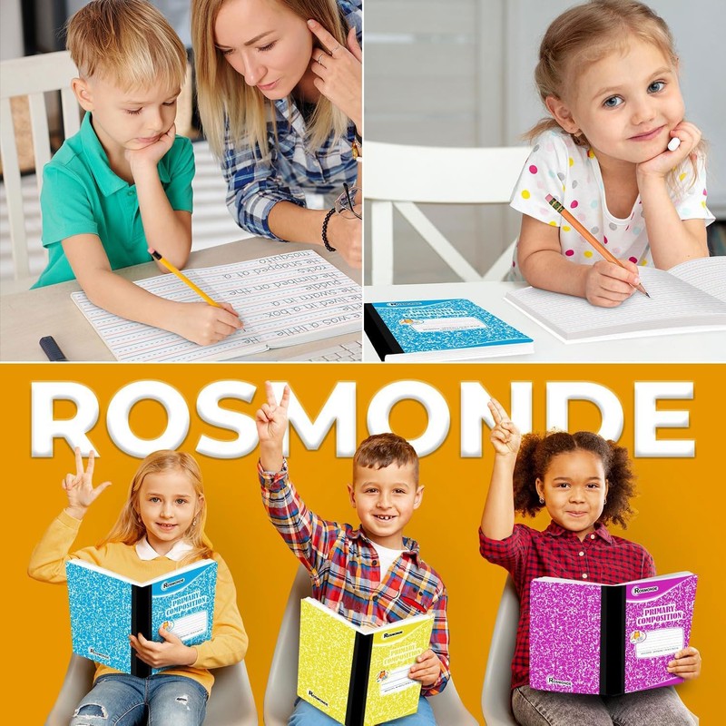 Rosmonde Composition Notebooks Primary Ruled 5 Pack, 200 Pages (100
