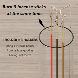 ChangWanna Incense Holder Ash Catcher - Upside Down Glass Incense Holder for Sticks, Reverse Inverted Anti Ash No Mess Insence-Stick Holder, Modern Metal Vertical Incense Burner for Room Decor, Silver