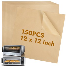 YQL 12-Inch 150PCS Unbleached Parchment Paper, Disposable Air Fryer Liners for Ninja Air Fryer SP151/SP101/SP201/SP301, Paper Liner Accessories for Ninja Foodi Flip Toaster Oven and More