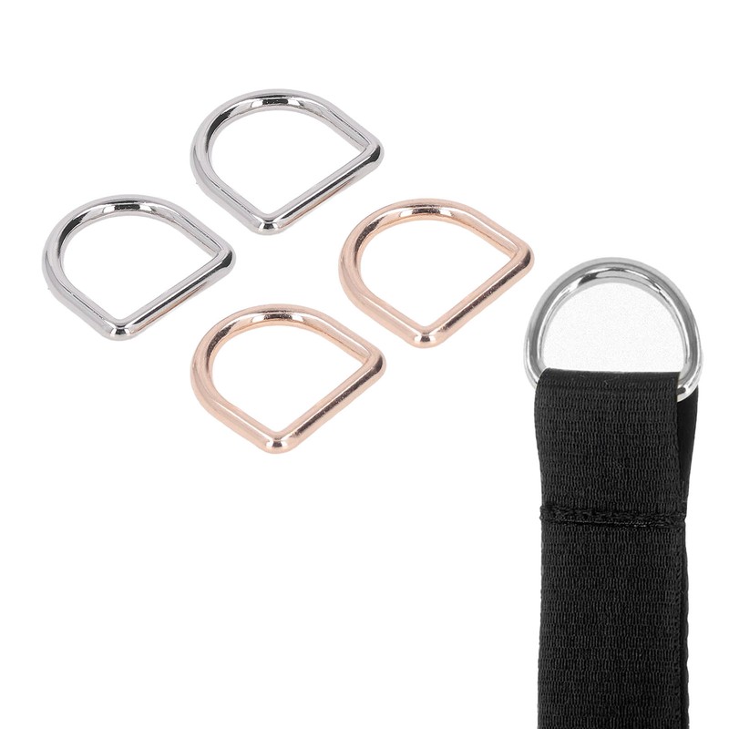 120Pcs Metal D Rings Seamless Interface Strong Load Bearing Gold
