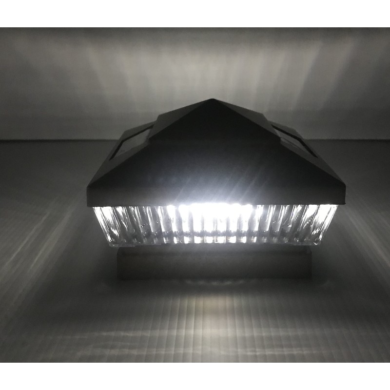 2-Pack Solar LED Copper 4 x 4 Vinyl PVC Wood