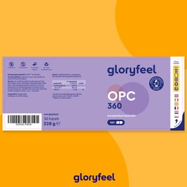 gloryfeel OPC Traubenkernextrakt 360 Kapseln - 1052mg Extrakt + Vitamin C pro Tagesdosis - Aus Original franz?sischen Weintrauben - 6-Monats-Packung - Laborgeprft, Vegan in Deutschland hergestellt