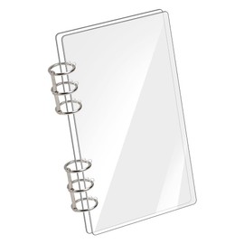 Aswalling Loose Leaf A6 Binder 6-Ring Clear Acrylic Binder Notebook Cover A6 Planner Budget Binder Folders Office Supplies