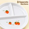 Ceramic Divided Dinner Plate – 3-Section Round Serving Plate for