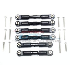 GPM Arrma Granite Big Rock Senton Aluminium Tie Rod Set with Ball Sockets Black (Pack of 6)