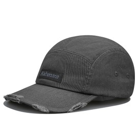 Clakllie Flat Brim Dad Hats Flat Peak Baseball Cap Snapback 5 Panel Hat Urban Street Skateboard Hats Moisture Wicking Trucker Hat for Camping,Black-5P11