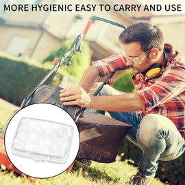 24 Pcs Silicone Ear Plugs for Sleeping, Soft Silicone Earplugs for Sleep, Noise Cancelling Reduction Earplugs for Swimming, Travel, Snoring, Concerts, Airplane, Motorcycle, Musicians, Blue/Clear