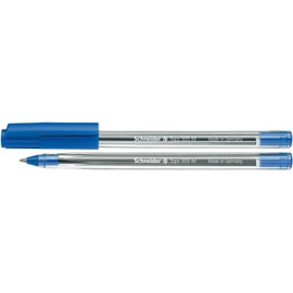 Schneider Tops 505 Ballpoint Pen with Clip Cap and Stainless Steel M Tip Blue Pack of 50