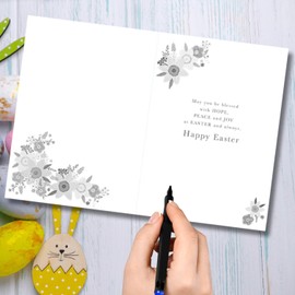 Words 'n' Wishes Religious Easter Card for Friends and Family, 17.6 x 12.7 cms, FSC Certified and Multi-Coloured