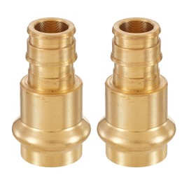(Pack of 2) EFIELD 1-1/4 inch Press X 1-1/4 inch PEX-A Expansion Brass Coupling Adapter Fittings For Copper and Pex Pipe Connection