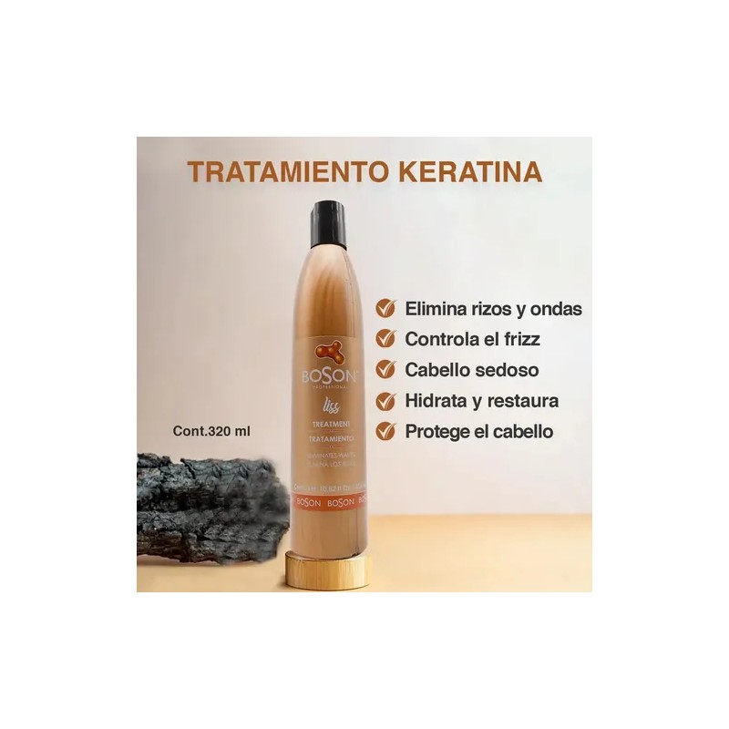 Tratamiento Keratina Elimina Rizos Y Ondas Boson Liss 320ml