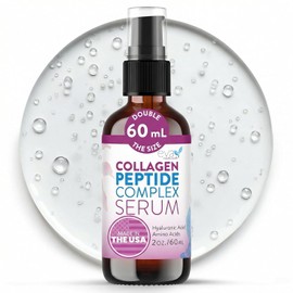 Peptide Complex Serum por Eva Naturals (2 onzas) El mejor serum facial antiedad, reduce las arrugas y aumenta el colágeno, cura y repara la piel a la vez que aumenta el tono y la textura, con ácido hialurónico y vitamina E, 2 onza