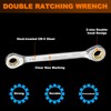 sourcing map Double Box End Ratcheting Wrench 12mm-14mm CR-V Steel