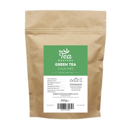 The Tea Masters Loose Leaf Tea - 250g Premium Chun Mee Chinese Green Tea - 100% Richly Flavoured Green Tea Leaves - Green Tea Loose Leaf Perfect as Breakfast Drink or Every Teatime