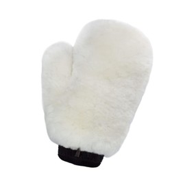 Gracefur Car Wash Mitt Real Sheepskin Wash Mitt Ultra-Soft Extra Large Size Scratch-Free Wash Mitt (Fingers, White)