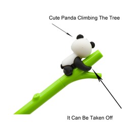 Lopenle 9 PCS Cute Panda Pens Novelty Animal Pens Panda Climbing Tree Pens Kawaii Rollerball Pen 0.5 mm For School Party Birthday Christmas Office