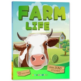 Yakison Sticker Book for Kids, 330+ Animal Farm Stickers & 8 Scenes Activity Sheet, Reusable Busy Book, Seek and Find Sticker Coloring Pad, for Boys Girls Toddlers Ages 2-4 4-8 Years Old 3-5 6-7