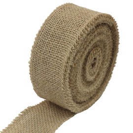 suiwotin 2" Wide Natural Burlap Fabric Roll - 10 Yards Jute Ribbon for Gift Wrapping, Wedding Decorations, Rustic Crafts, Wreaths & Home Decoration (5cm Wide)