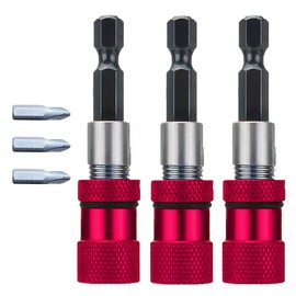 Meijunter 3Pcs Hex Shank Drywall Drill Bit Holder Magnetic Bit Holder 1/4 inch Screwdriver Bit Adapter Replaceable Bit Holder Comes with 3 PH2 Cross Bit Accessories