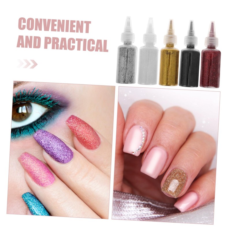 IWOWHERO Nail Art Decorations 5pcs Glitter Nails Sequins for Makeup