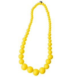 Heritage Hues Chunky Wooden Bead Unisex Necklace 80cm – Statement design - Yellow